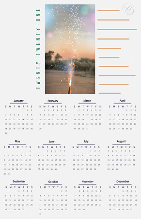 2021 12 month calendar